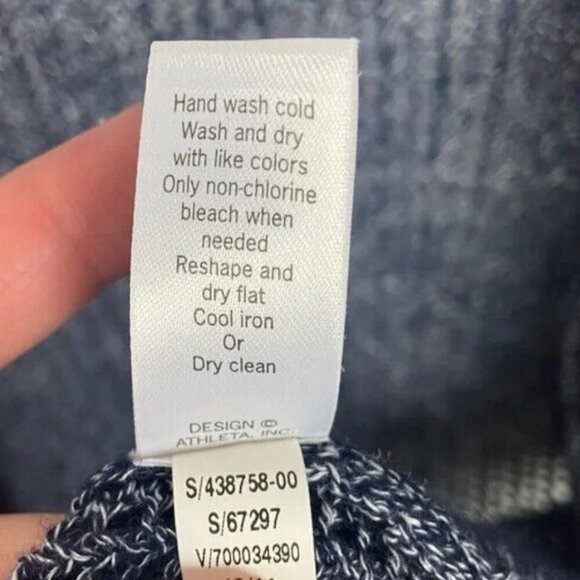 Athleta Cashmere Linen Cabrillo Cardigan Blue Size XXS Open Front Knit Pockets - Picture 8 of 10